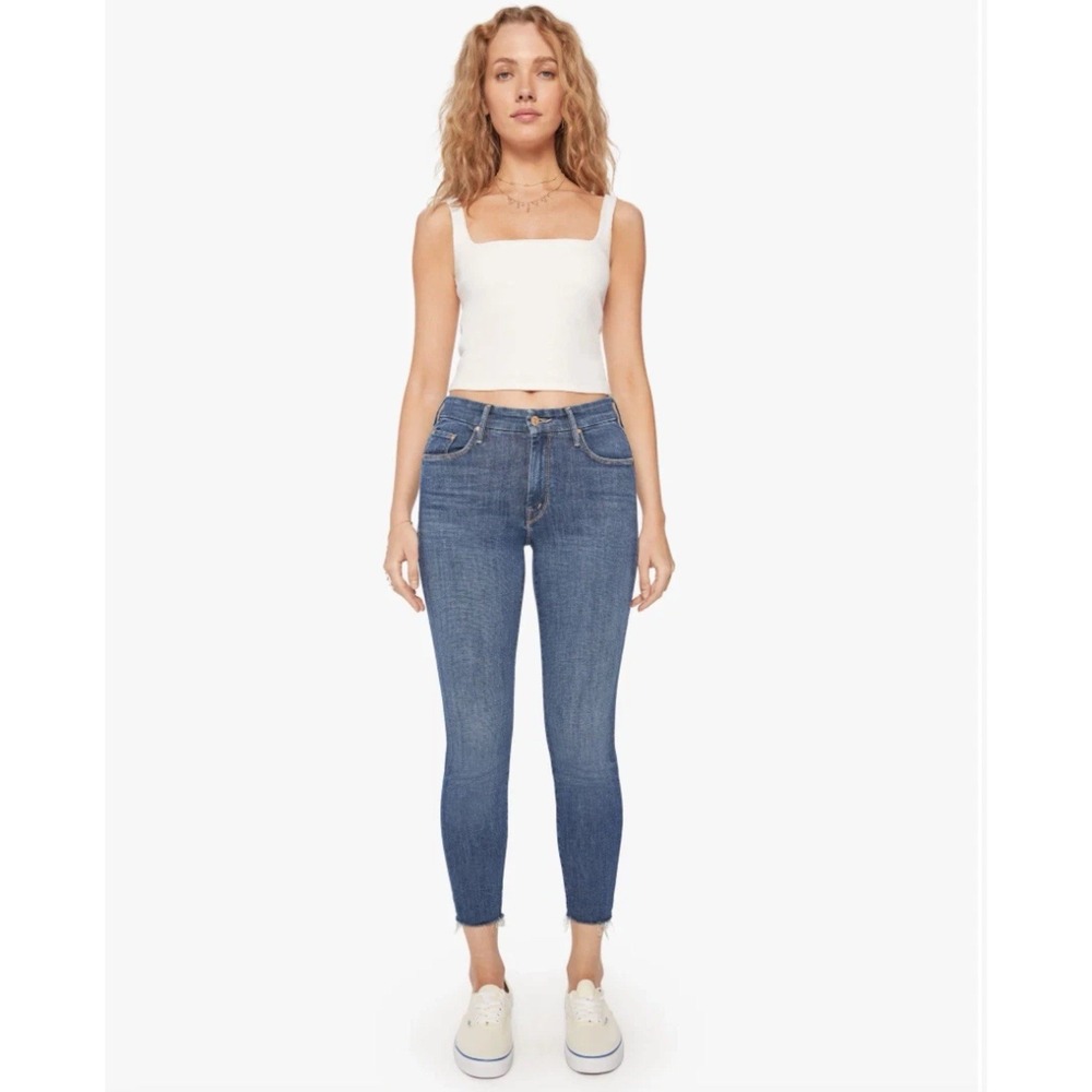 Mother Jeans Women's 26 Blue The Looker Ankle Fray Girl Crush Made in USA🇺🇸
